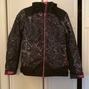 Icepeak Ski Jacket - Size 6 US - Black and Gray with Pink Accents